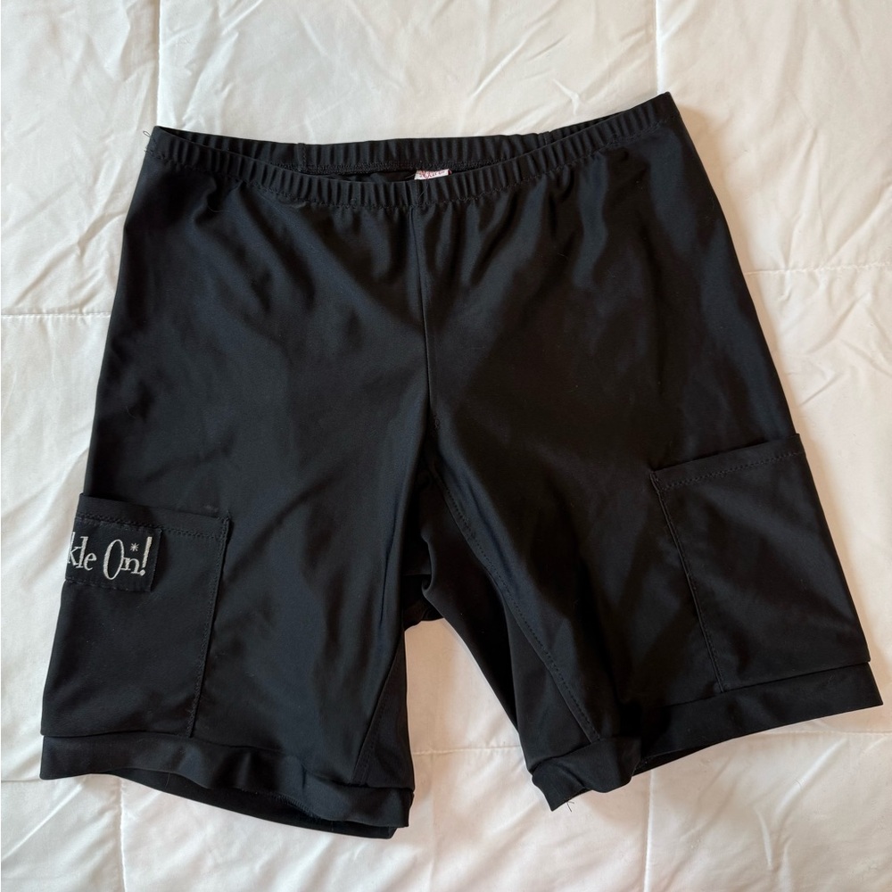 Sparkle On Black Running Shorts with Pockets Size XL